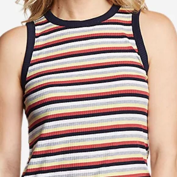 Eddie Bauer Tank Top Striped Ribbed - Picture 1 of 7